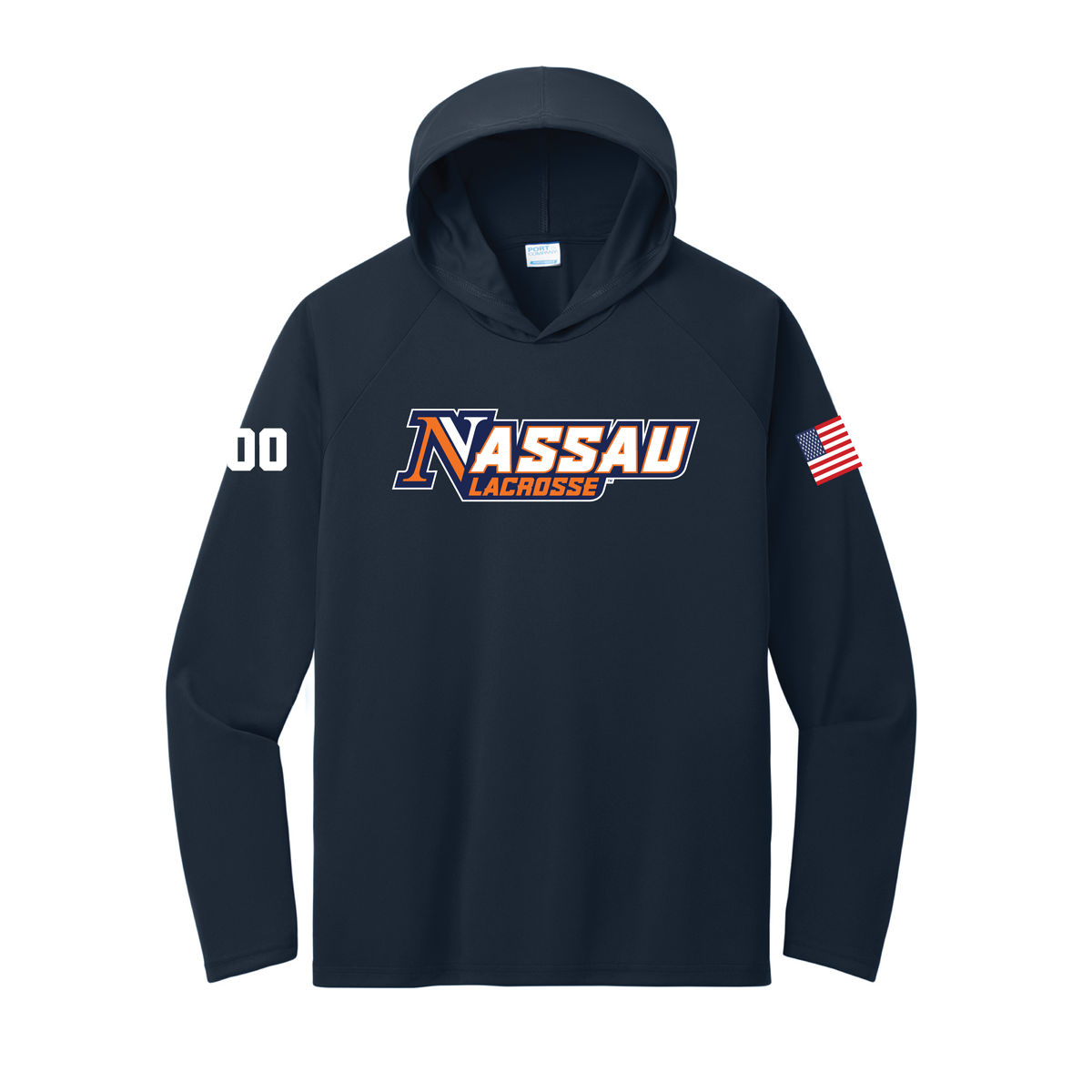 Nassau Lacrosse Port & Co® Performance Pullover Hooded Tee - PC380H